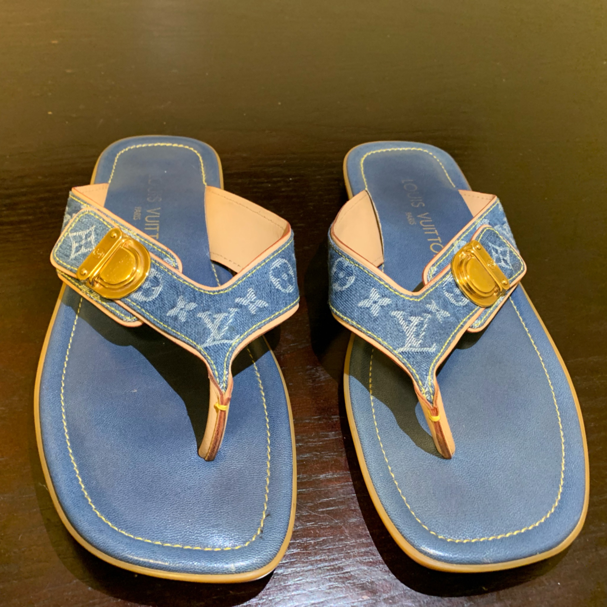 Louis Vuitton Denim Thong Sandals